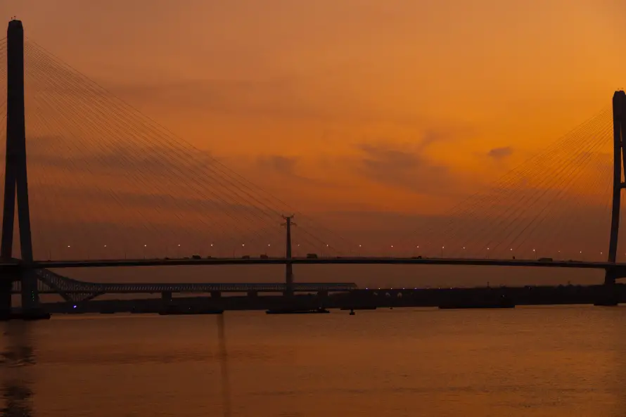 4k夕阳壁纸 - 落日 - 落日美景 - 长江大桥「哲风壁纸」 4k夕阳壁纸 - 落日 - 落日美景 - 长江大桥「哲风壁纸」