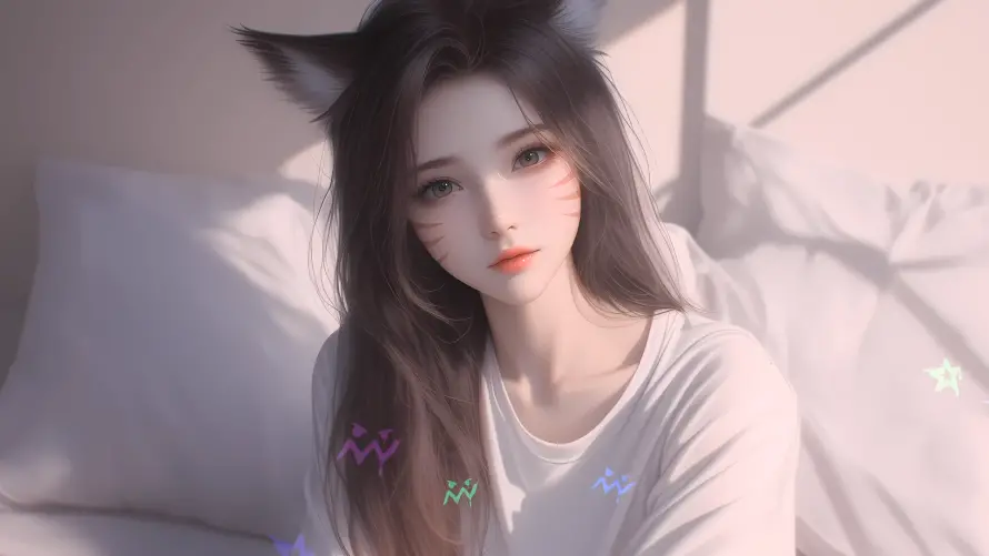 4k便装壁纸 - 阿狸 - 猫耳娘 - 兽耳少女「哲风壁纸」