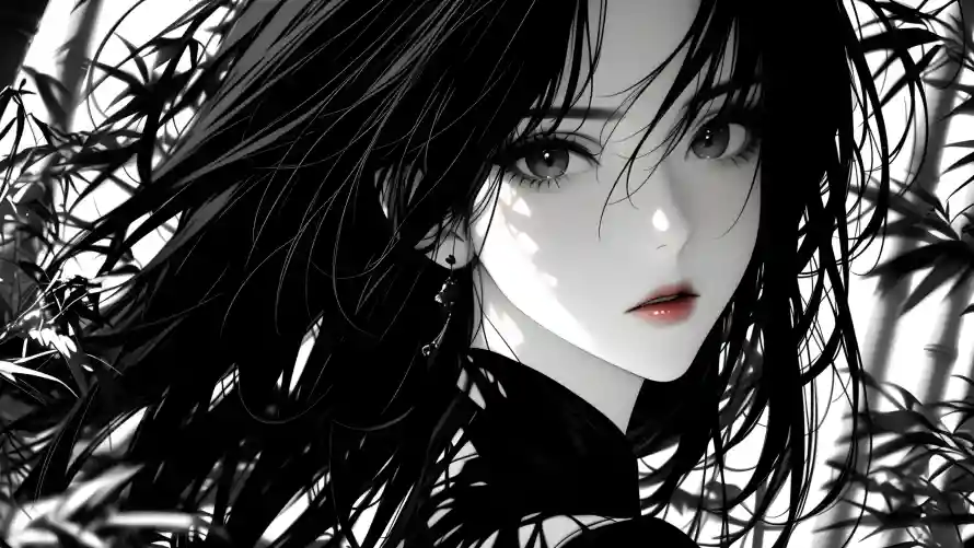 4k水墨壁纸 - 古典美女 - 国风元素 - 国风插画「哲风壁纸」