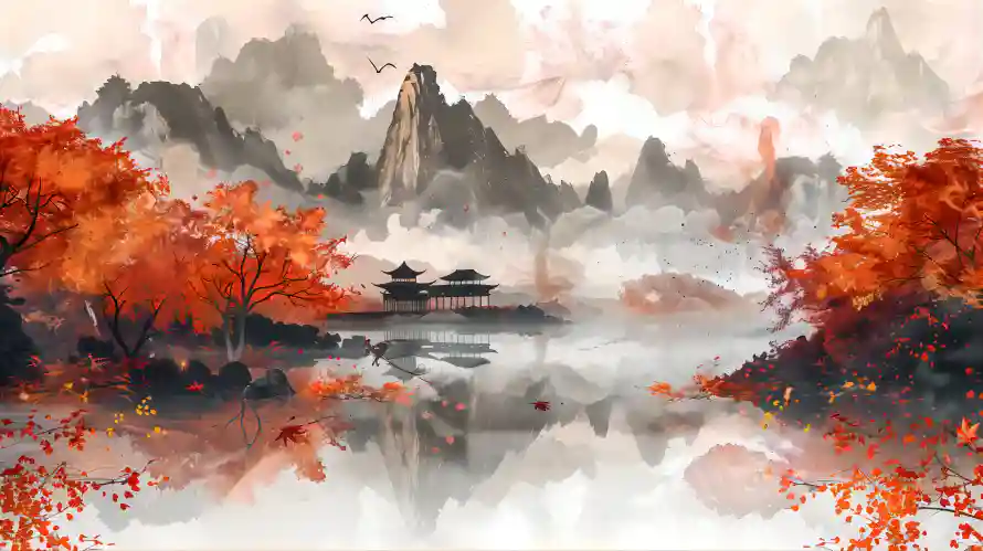8k水墨壁纸-中式风景和风景-古风意境热门的壁纸「哲风壁纸」