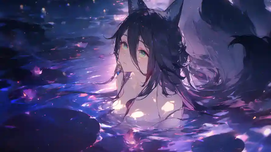 4k泳池壁纸 - 夜间泳池 - 少女插画 - 梦幻场景「哲风壁纸」 4k泳池壁纸 - 夜间泳池 - 少女插画 - 梦幻场景「哲风壁纸」