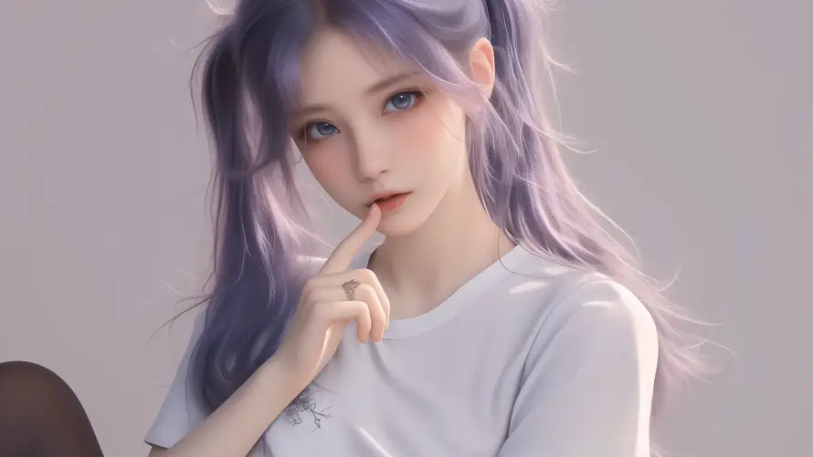 4k可爱壁纸 - 紫发 - 双马尾 - 动漫少女「哲风壁纸」