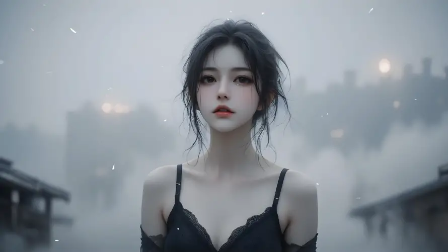 4k性感壁纸 - 美女 - 性感冷调 - 朦胧背景「哲风壁纸」