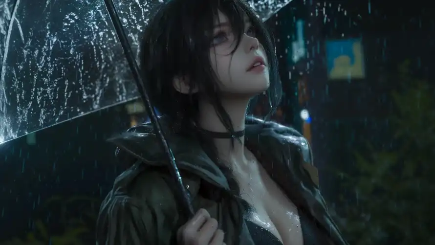 4k仰望壁纸 - 雨中 - 仰望少女 - 少女肖像「哲风壁纸」 4k仰望壁纸 - 雨中 - 仰望少女 - 少女肖像「哲风壁纸」