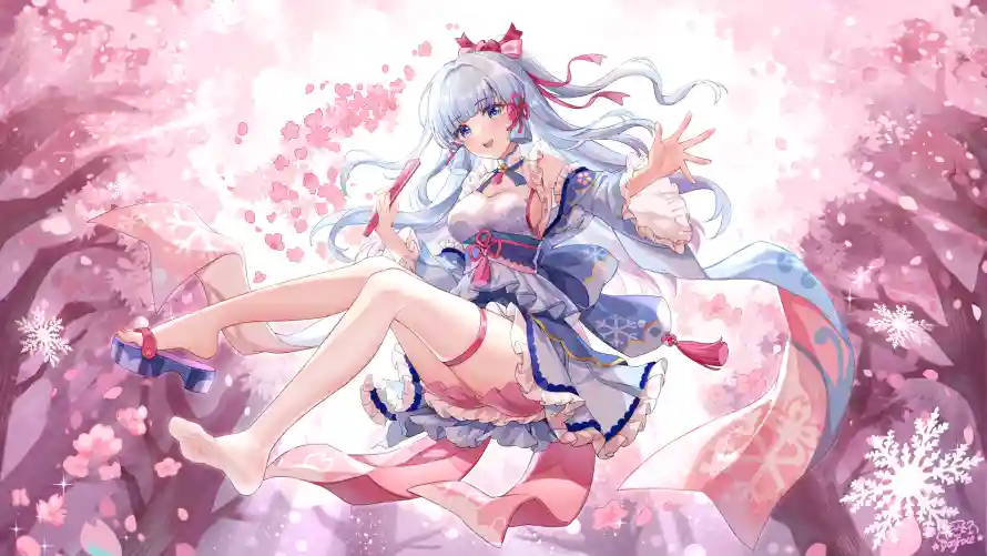 4k原神壁纸 - 樱花 - 稻妻 - 绫华「哲风壁纸」