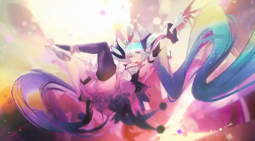 4k美女壁纸 - 二次元 - 初音未来 - 梦幻背景「哲风壁纸」