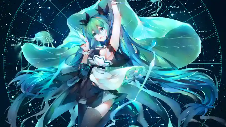 4k梦幻壁纸 - 几何背景 - 初音未来 - 未来科技「哲风壁纸」