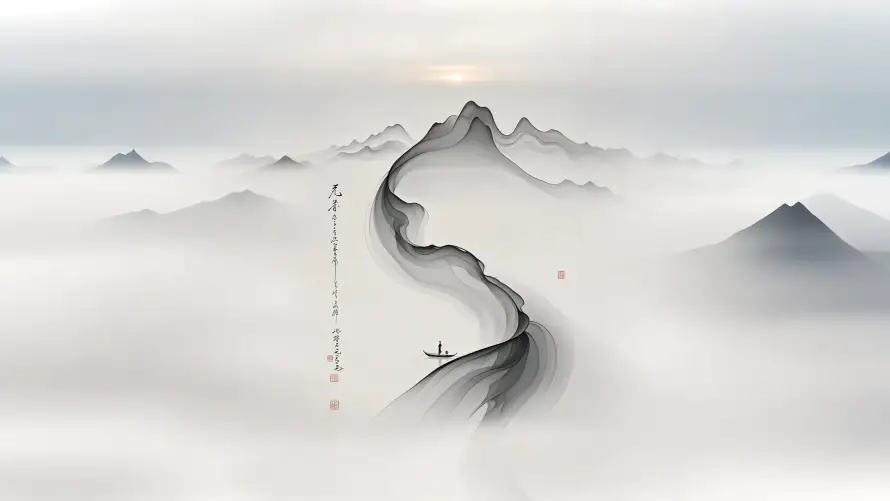 4k云雾山峦壁纸 - 古典美学 - 国风水墨 - 意境背景「哲风壁纸」