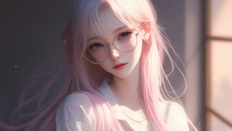 4k少女壁纸 - 知性 - 少女插画 - 知性少女「哲风壁纸」