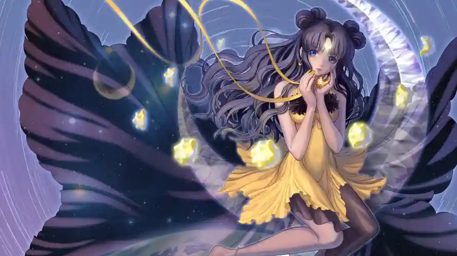 4k星空壁纸 - 月亮 - 梦幻 - 飘带「哲风壁纸」