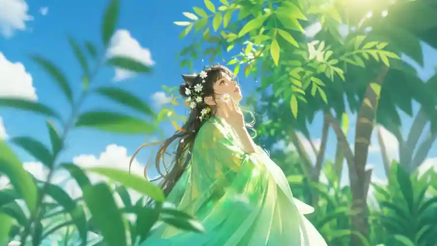 4k古风少女壁纸 - 古风绿裙 - 古风背景 - 绿叶少女「哲风壁纸」 4k古风少女壁纸 - 古风绿裙 - 古风背景 - 绿叶少女「哲风壁纸」
