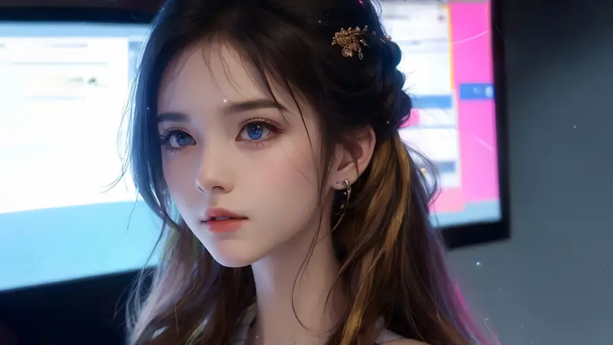 2k少女壁纸-梦幻少女 - 蓝瞳-蓝瞳少女壁纸分享「哲风壁纸」