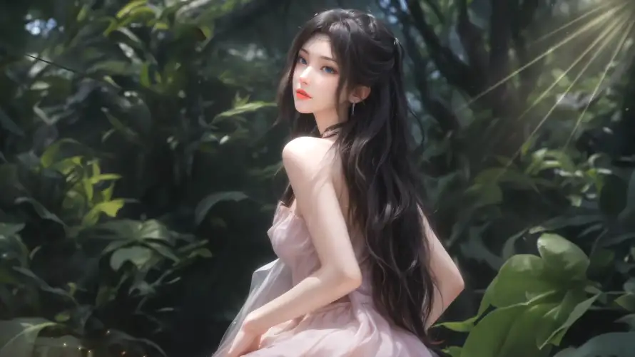 4k回眸壁纸 - 美女 - 光影回眸 - 户外写真「哲风壁纸」
