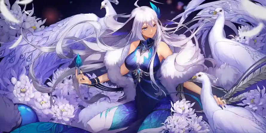 4k孔雀壁纸 - 花朵 - 孔雀少女 - 幻想风格「哲风壁纸」 4k孔雀壁纸 - 花朵 - 孔雀少女 - 幻想风格「哲风壁纸」
