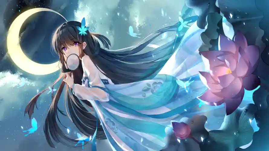 4k少女壁纸 - 插画 - 月夜 - 背景「哲风壁纸」 4k少女壁纸 - 插画 - 月夜 - 背景「哲风壁纸」