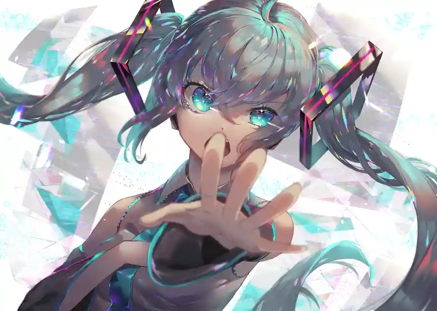 4k伸手壁纸 - 伸手动作 - 初音未来 - 动漫角色「哲风壁纸」