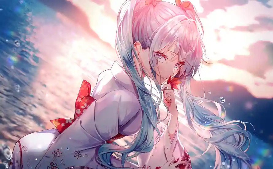 4k海边壁纸 - 初音未来 - 动漫插画 - 夕阳海景「哲风壁纸」 4k海边壁纸 - 初音未来 - 动漫插画 - 夕阳海景「哲风壁纸」