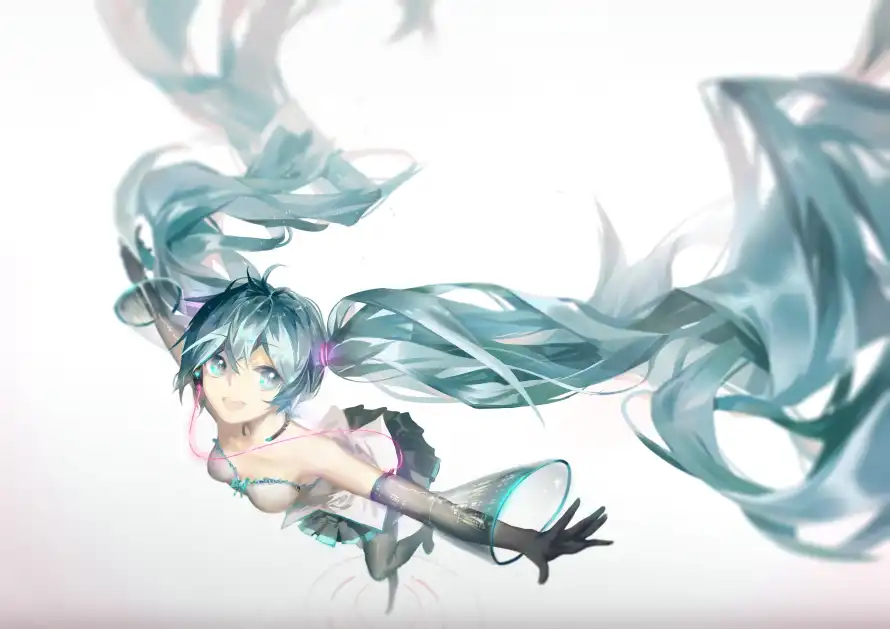 4k插画壁纸 - 飞翔 - 二次元 - 初音未来「哲风壁纸」