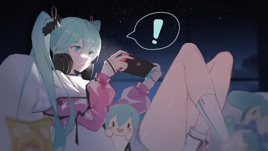 4k夜景壁纸 - 游戏 - 双马尾 - 初音未来「哲风壁纸」
