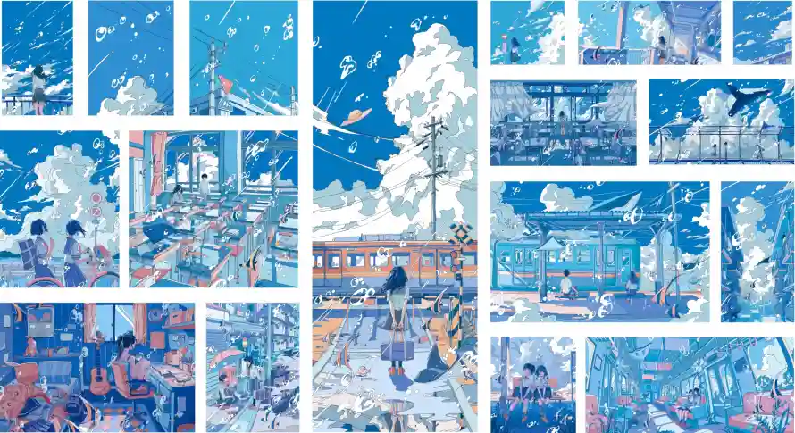 4k动漫壁纸 - 二次元 - 漫画风 - 分镜构图「哲风壁纸」
