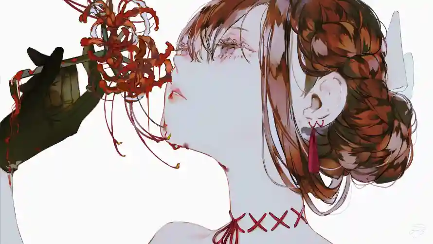 4k女孩壁纸 - 艺术 - 发丝细节 - 手绘发型「哲风壁纸」