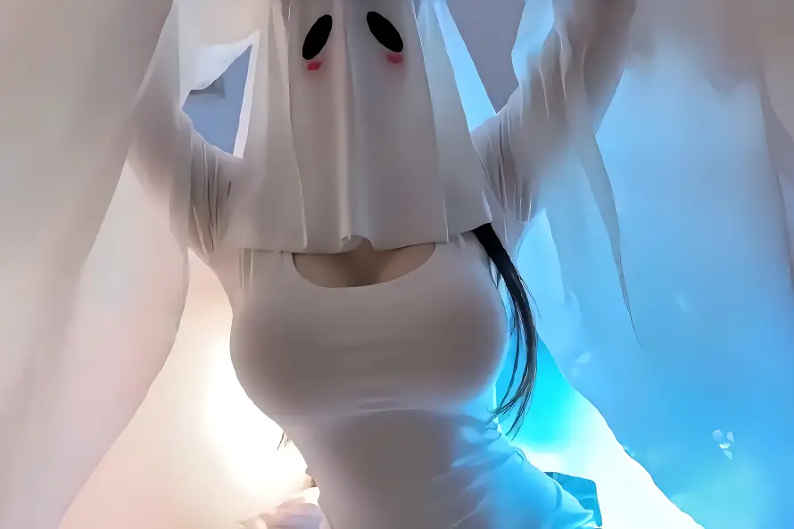 4kcos壁纸 - 幽灵娘 - 光影特效 - 暗黑风格「哲风壁纸」
