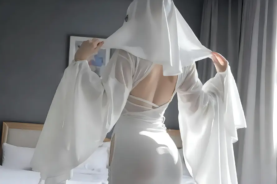 4kcos壁纸 - 幽灵娘 - 室内场景 - 白色服饰「哲风壁纸」