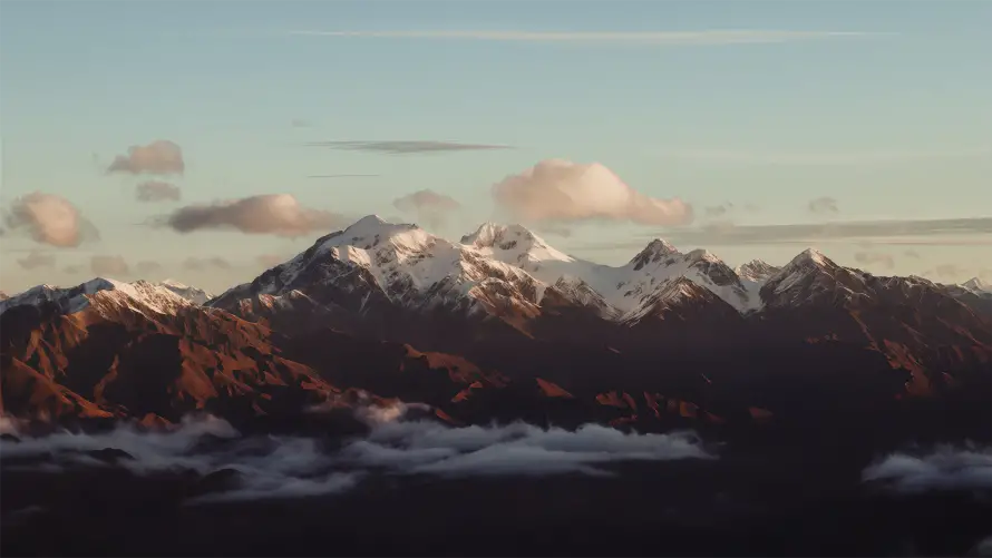 4k天空壁纸 - 壮丽雪山 - 天空背景 - 晨曦壁纸「哲风壁纸」