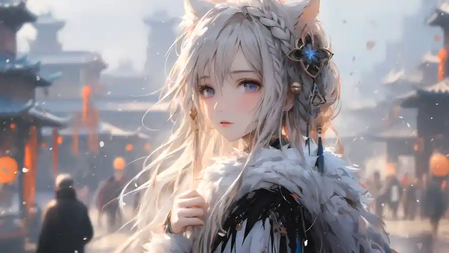 4k古风壁纸 - 少女 - 白狐 - 雪景「哲风壁纸」 4k古风壁纸 - 少女 - 白狐 - 雪景「哲风壁纸」