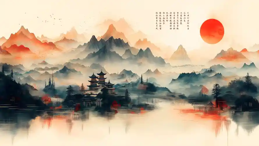4k中式意境壁纸 - 古典楼阁 - 古建写意 - 国风山水「哲风壁纸」
