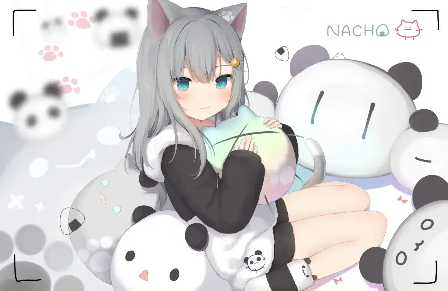 4k二次元壁纸 - 治愈系 - 原创角色 - 熊猫玩偶「哲风壁纸」