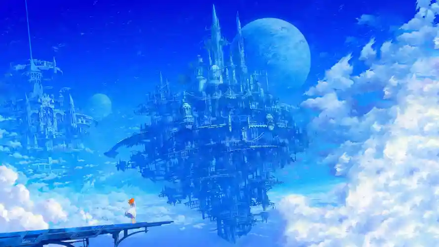 4k云朵环绕壁纸 - 云端建筑 - 天空城堡 - 奇幻场景「哲风壁纸」