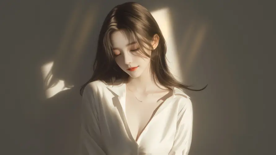 15k美女壁纸-人像摄影和阳光-侧脸美女壁纸分享「哲风壁纸」