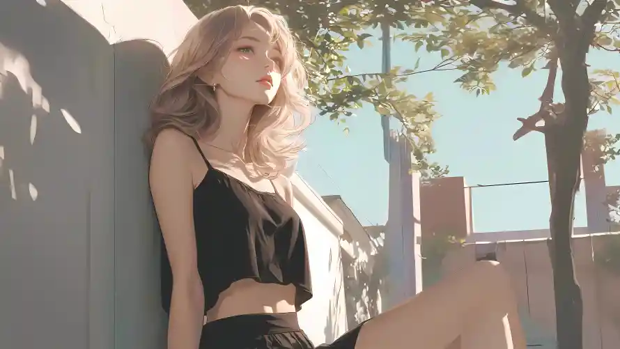 15k美女壁纸-户外街景与阳光-美女写真壁纸推荐「哲风壁纸」