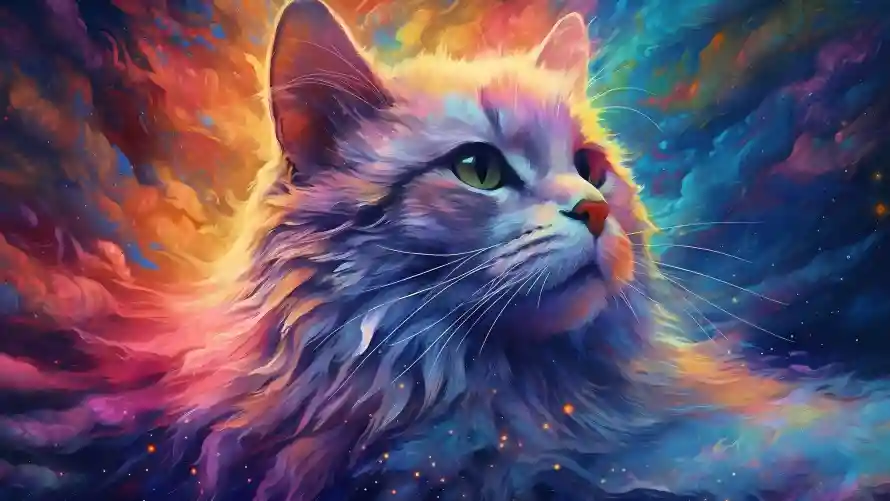 4k彩色壁纸 - 猫咪 - 幻彩宠物 - 彩色猫咪「哲风壁纸」