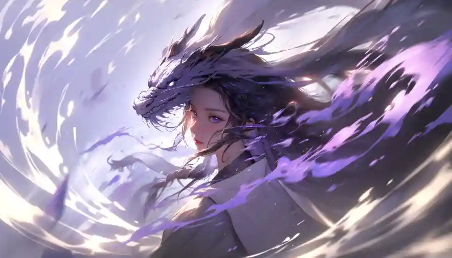 4k龙少女壁纸 - 国风元素 - 奇幻国风 - 少女与龙「哲风壁纸」
