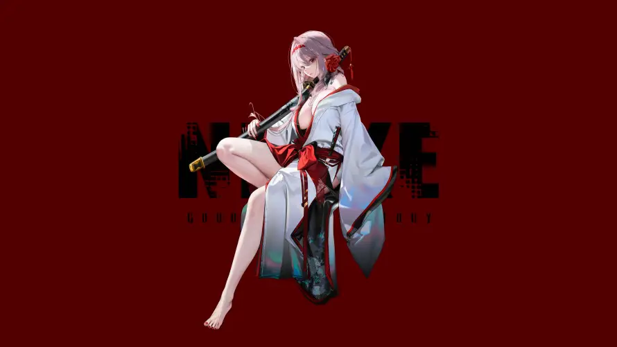 4k游戏插画壁纸 - 红莲莲花 - 长腿少女 - NIKKE「哲风壁纸」
