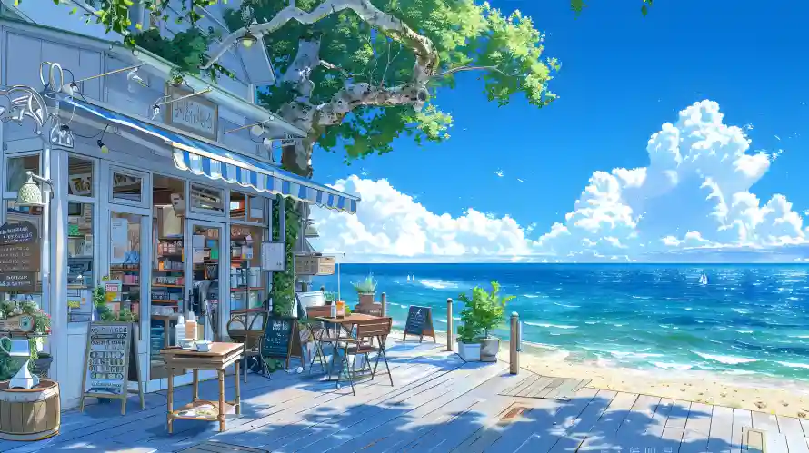 4k夏日壁纸 - 海边 - 夏日插画 - 夏日海边「哲风壁纸」 4k夏日壁纸 - 海边 - 夏日插画 - 夏日海边「哲风壁纸」