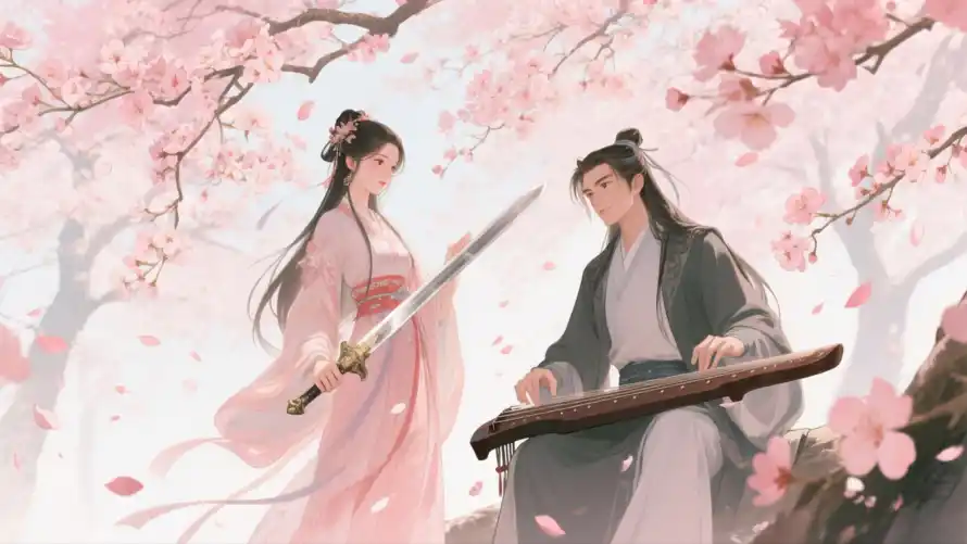 4k侠侣壁纸 - 剑琴 - 古风 - 唯美「哲风壁纸」