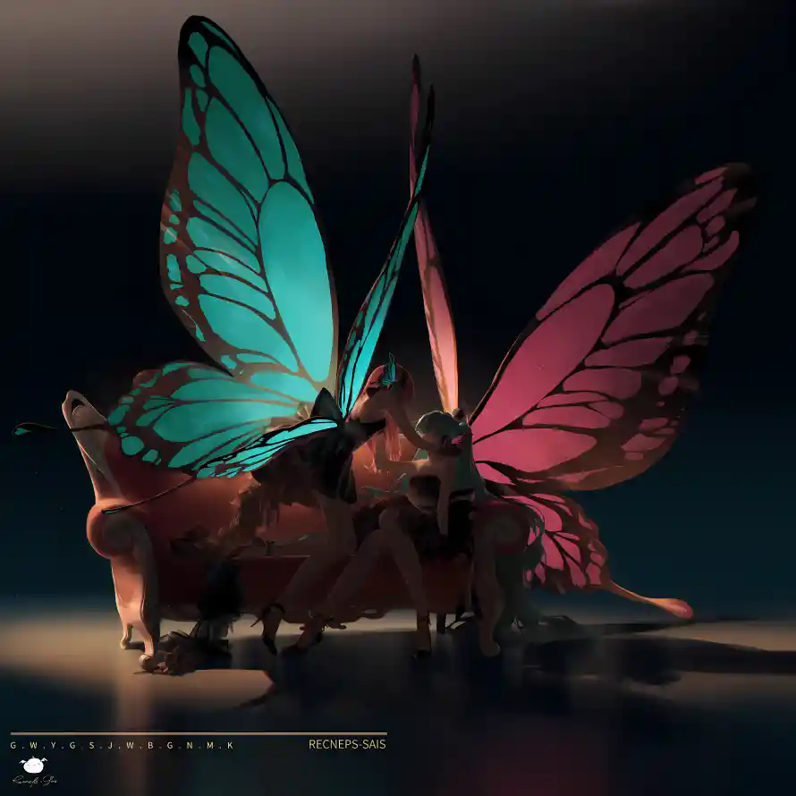 4k翅膀壁纸 - 初音未来 - 动漫形象 - 翅膀设计「哲风壁纸」