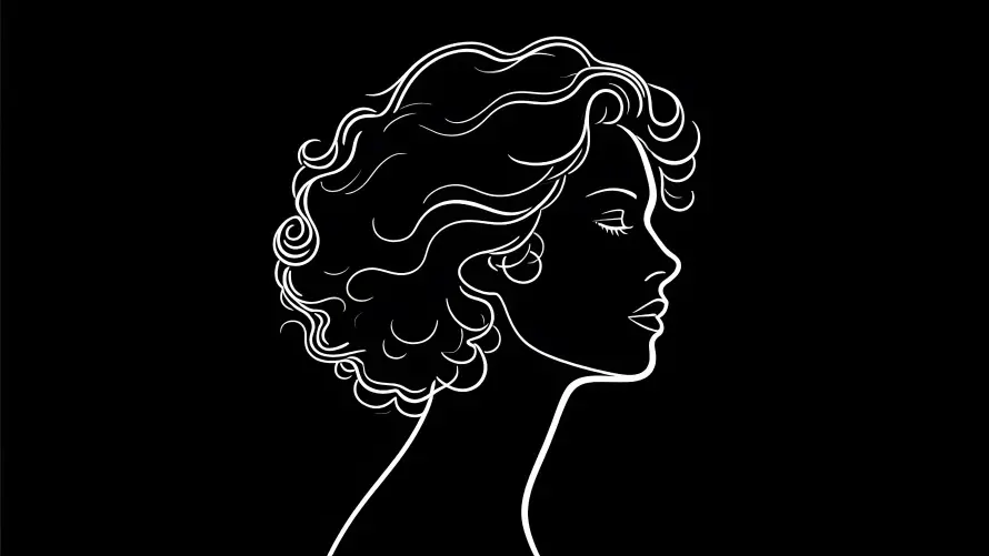 4k侧脸轮廓壁纸 - 女性侧脸 - 简洁线条 - 线条艺术「哲风壁纸」