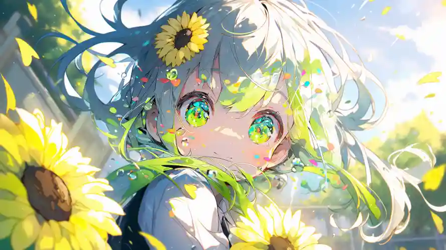 4k少女壁纸 - 花海 - 自然元素 - 花海插画「哲风壁纸」