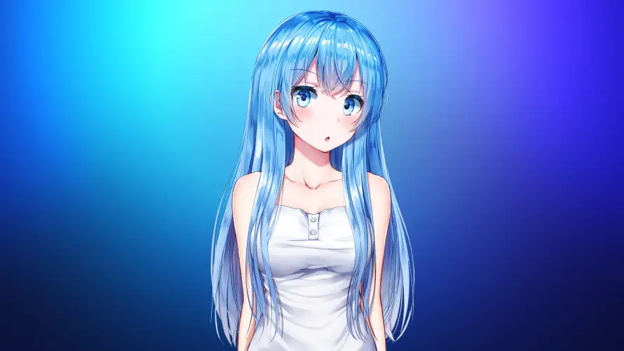 4k蓝头发壁纸 - 渐变背景 - 蓝发美少女 - 动漫人物壁纸「哲风壁纸」 4k蓝头发壁纸 - 渐变背景 - 蓝发美少女 - 动漫人物壁纸「哲风壁纸」