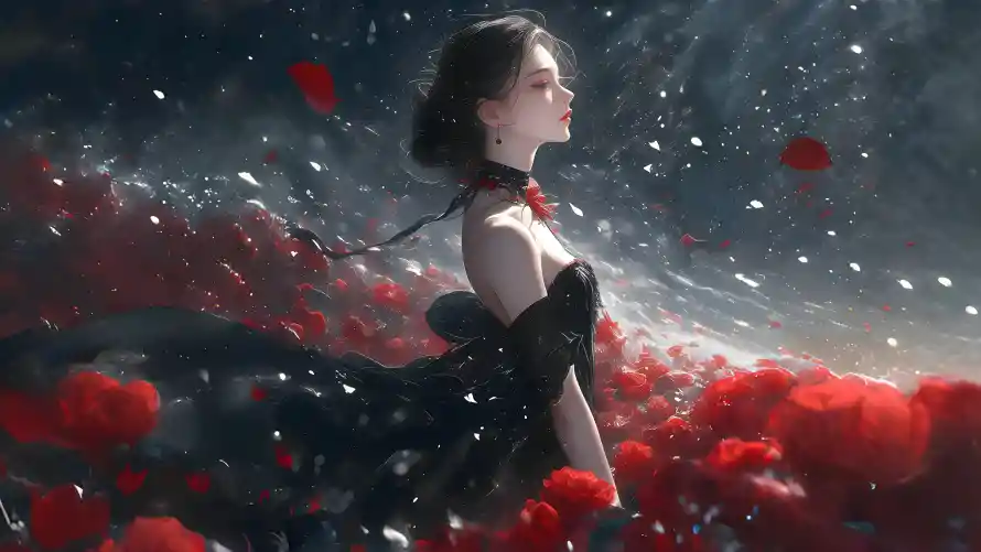 4k暗黑风壁纸 - 少女插画 - 暗黑美学 - 氛围背景「哲风壁纸」