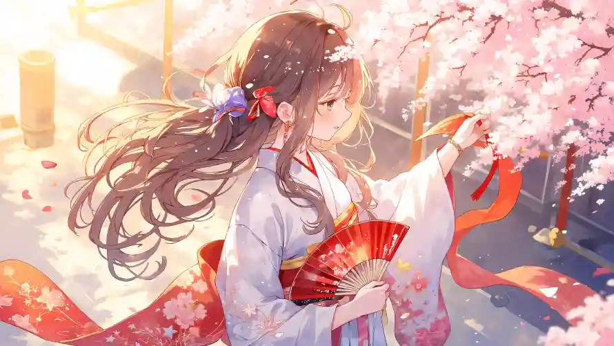 4k樱花壁纸 - 美女 - 和服少女 - 和风元素「哲风壁纸」 4k樱花壁纸 - 美女 - 和服少女 - 和风元素「哲风壁纸」