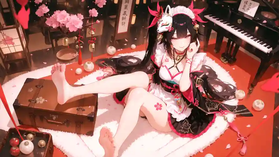 4k插画壁纸 - 樱花 - 美女 - 花火「哲风壁纸」