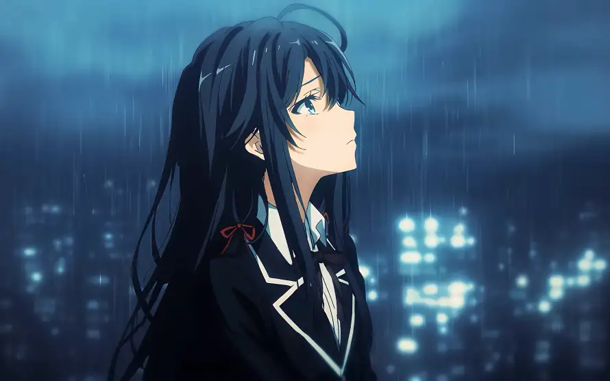 4k雨天壁纸 - 雨 - 雪乃 - 二次元「哲风壁纸」