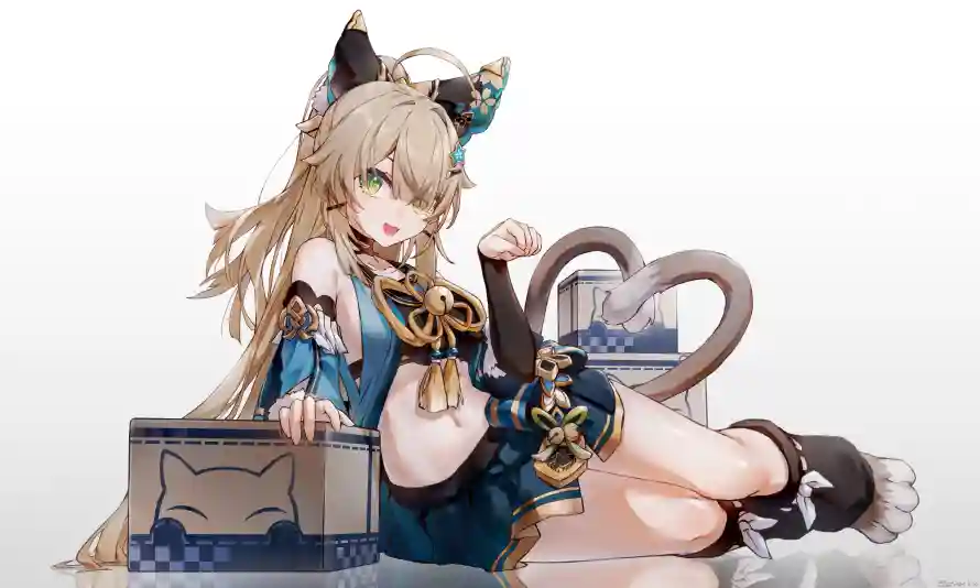 4k尾巴壁纸 - 猫耳朵 - 动漫角色 - 尾巴装饰「哲风壁纸」
