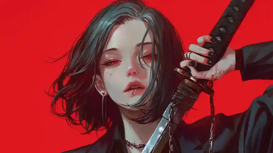 4k动漫壁纸 - 少女 - 刀系少女 - 动漫少女「哲风壁纸」
