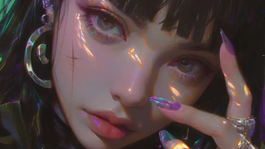 4k动漫壁纸 - 少女 - 个性妆容 - 动漫少女「哲风壁纸」